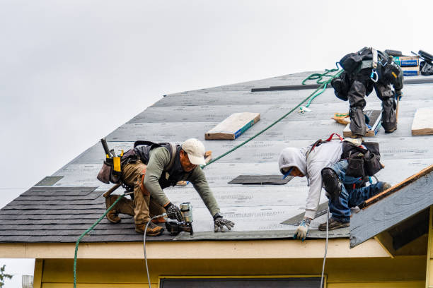 Professional Gutter Installation technician working in Eaton, OH